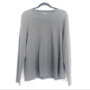 Talbots Basic Gray Long Sleeve Tee Size XL Cotton